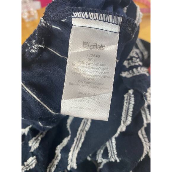 Anthropologie Dolan Canovas‎ Striped Cap Sleeve V Neck Jumpsuit Navy Size Large - Picture 5 of 5